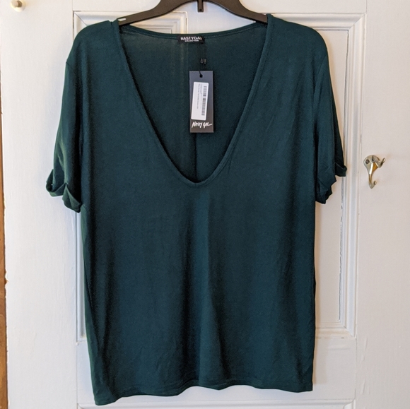 Nasty Gal Tops - NWT Very deep scoop neck t-shirt